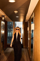 Colección Tansu-New York Adjustable Siyah Simli Uzun Elbise-Elbise-2-Milagron.com