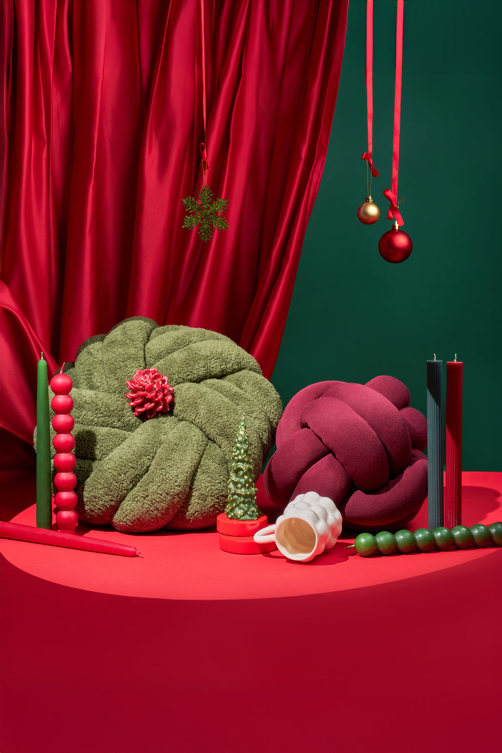 Knot Red Christmas Yastık - 1