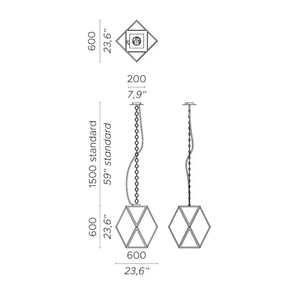 Muse Diş Mekan Büyük Sarkit 1L Si̇yah Ø60X150 Cm E27 1Xled Ip65
