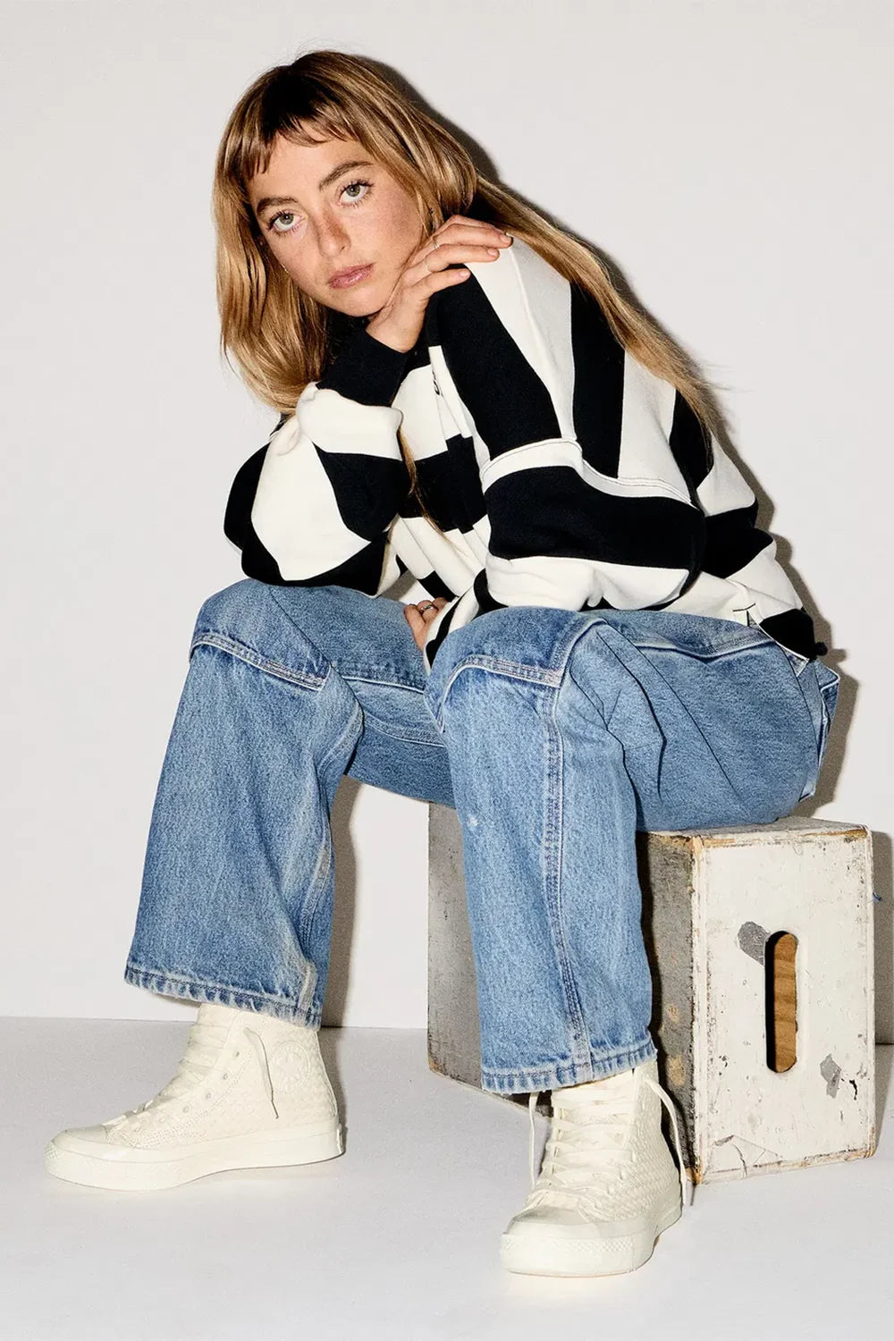 Converse-Chuck 70 Kadın Deri Örgülü Krem Sneaker-Sneakers-9-Milagron.com