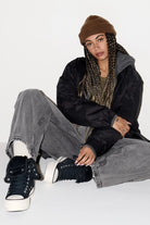 Converse-Chuck Taylor All Star Fold Over Lift Kadın Siyah Süet Sneaker-Sneakers-10-Milagron.com