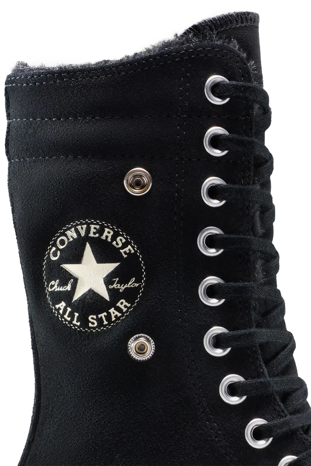 Converse-Chuck Taylor All Star Fold Over Lift Kadın Siyah Süet Sneaker-Sneakers-3-Milagron.com