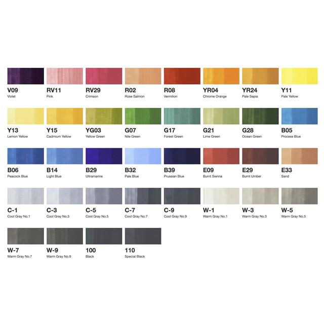 Copic-Copic Basic çift Uçlu 36'lı çizim Kalemi Seti C-Çizim Kalemleri-6-Milagron.com