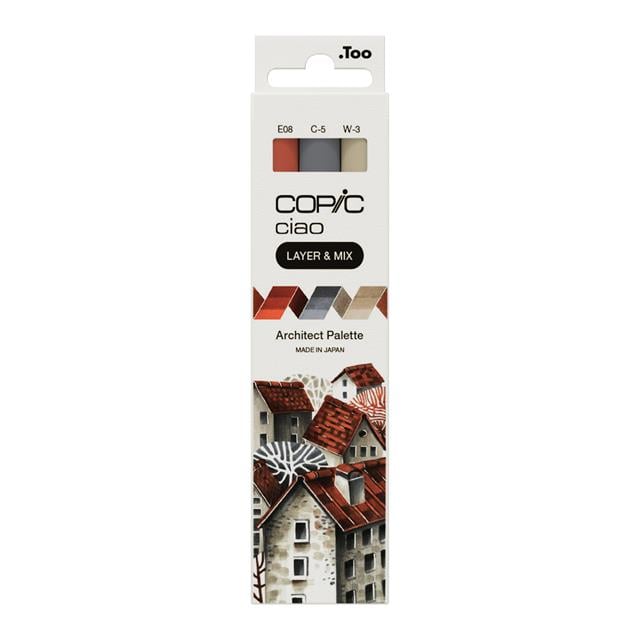Copic-Copic Ciao 3'lü Layer & Mix Set Architect Palette-Kalem Seti-1-Milagron.com