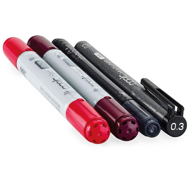 Copic-Copic Ciao Doodle Pack Red 4'lü Çizim Kalemi Seti-Çizim Kalemleri-2-Milagron.com