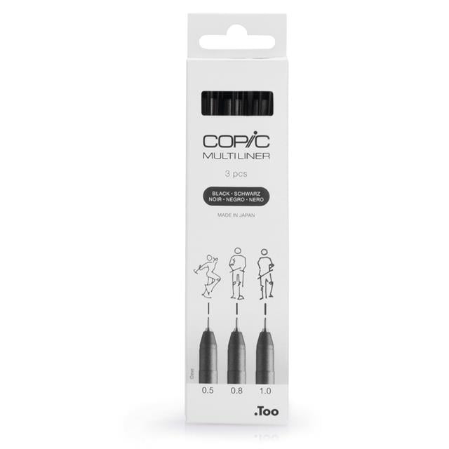 Copic-Copic Multiliner 3'lü Siyah Set Broad-Kalem Seti-1-Milagron.com