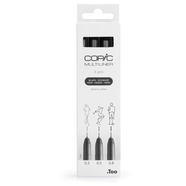Copic-Copic Multiliner 3'lü Siyah Set Medium-Kalem Seti-1-Milagron.com