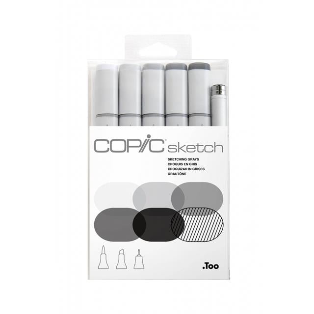 Copic-Copic Sketch 6lı Set Sketching Grays-Kalem Seti-1-Milagron.com