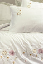 Cotton Box-3D Nakışlı Saten Çift Kişilik Nevresim Takımı Jenika Mint-Nevresim Takımı-2-Milagron.com