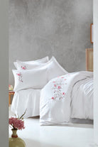 Cotton Box-3D Nakışlı Saten Çift Kişilik Nevresim Takımı Perla-Nevresim Takımı-1-Milagron.com