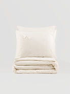 Cotton Box-3D Nakışlı Saten Çift Kişilik Nevresim Takımı Pure Ekru-Nevresim Takımı-3-Milagron.com