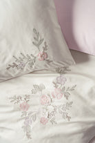 Cotton Box-3D Nakışlı Saten Çift Kişilik Nevresim Takımı Yedda Pudra-Nevresim Takımı-2-Milagron.com