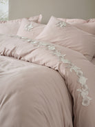 Cotton Box 3D Nakışlı Saten Çift Kişilik Nevresim Takımı Zena Lila