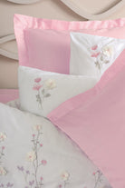 Cotton Box-3d Nakışlı Saten Çift Kişilik Nevresim Takımı Jolie Pembe-Nevresim Takımı-2-Milagron.com