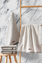 Cotton Box-Cotton Box 4'lü Jakarlı Havlu Seti Nature Kahve Bej 50x90-El Yüz Havlusu-1-Milagron.com