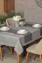 Cotton Box-Cotton Box Antique Masa örtüsü Seti Jasmine Gri 155x220-Masa Örtüsü Seti-1-Milagron.com