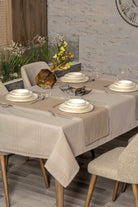 Cotton Box-Cotton Box Antique Masa örtüsü Seti Jasmine Bej 155x220-Masa Örtüsü Seti-1-Milagron.com