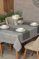 Cotton Box-Cotton Box Antique Masa örtüsü Seti Jasmine Gri 155x160-Masa Örtüsü Seti-1-Milagron.com