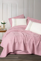 Cotton Box-Aura Çift Kişilik Pike Takımı Pebble Pembe-Nevresim Takımı-1-Milagron.com