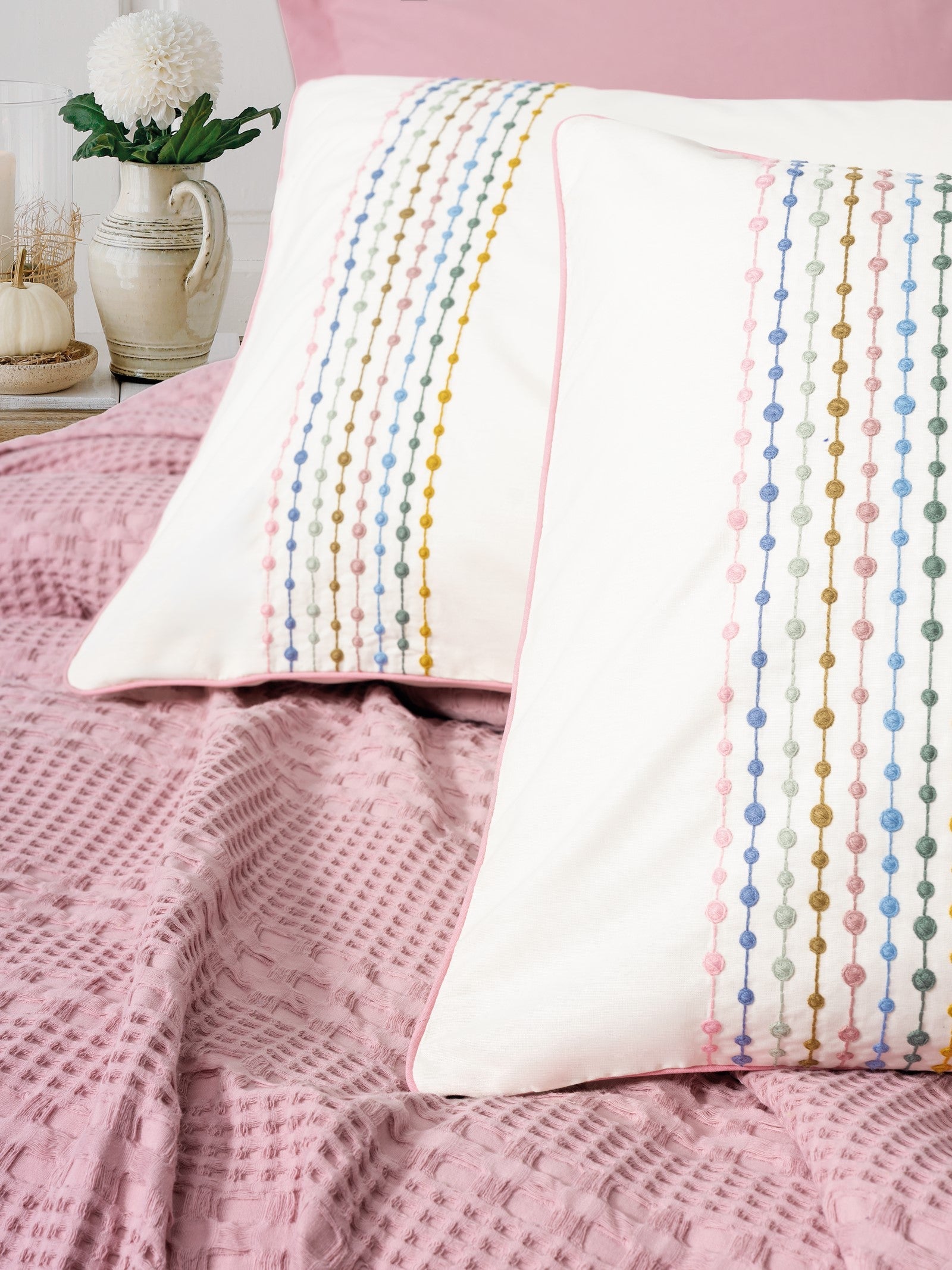 Cotton Box-Aura Çift Kişilik Pike Takımı Pebble Pembe-Nevresim Takımı-3-Milagron.com