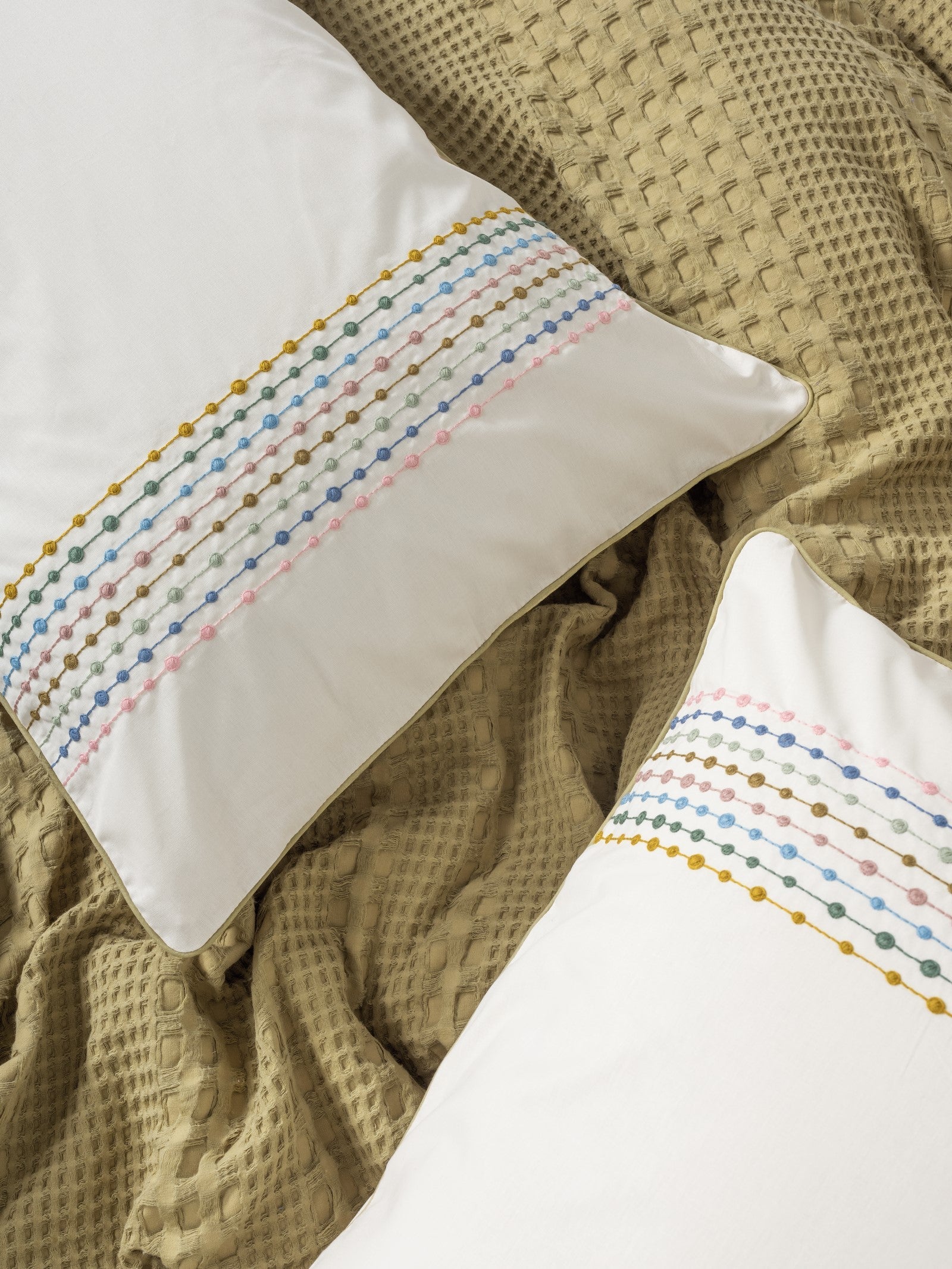 Cotton Box-Aura Tek Kişilik Pike Takımı Pebble Hardal-Nevresim Takımı-3-Milagron.com