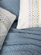 Cotton Box-Aura Tek Kişilik Pike Takımı Pebble Indigo-Nevresim Takımı-2-Milagron.com