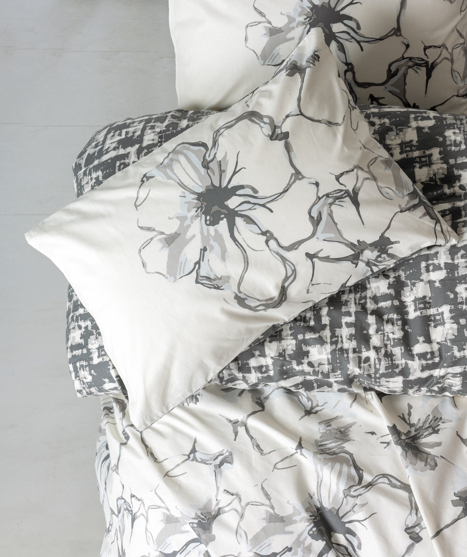 Cotton Box-Cotton Box Balance Ranforce Tek Kişilik Nevresim Takımı Hilaris Antrasit-Tek Kişilik Nevresim Takımı-2-Milagron.com