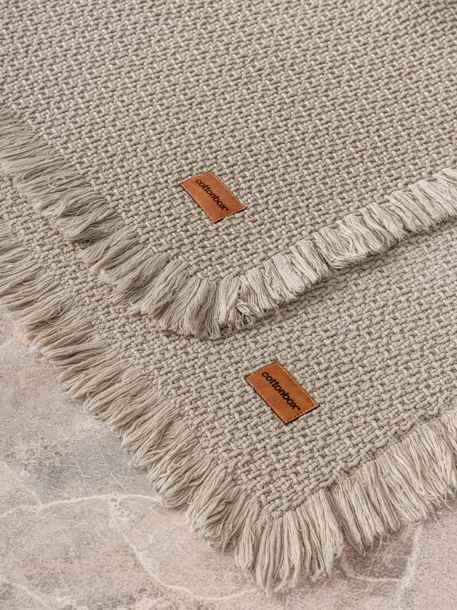 Cotton Box-Bath Rug Set Bej 75x125 60x90-Halı-2-Milagron.com