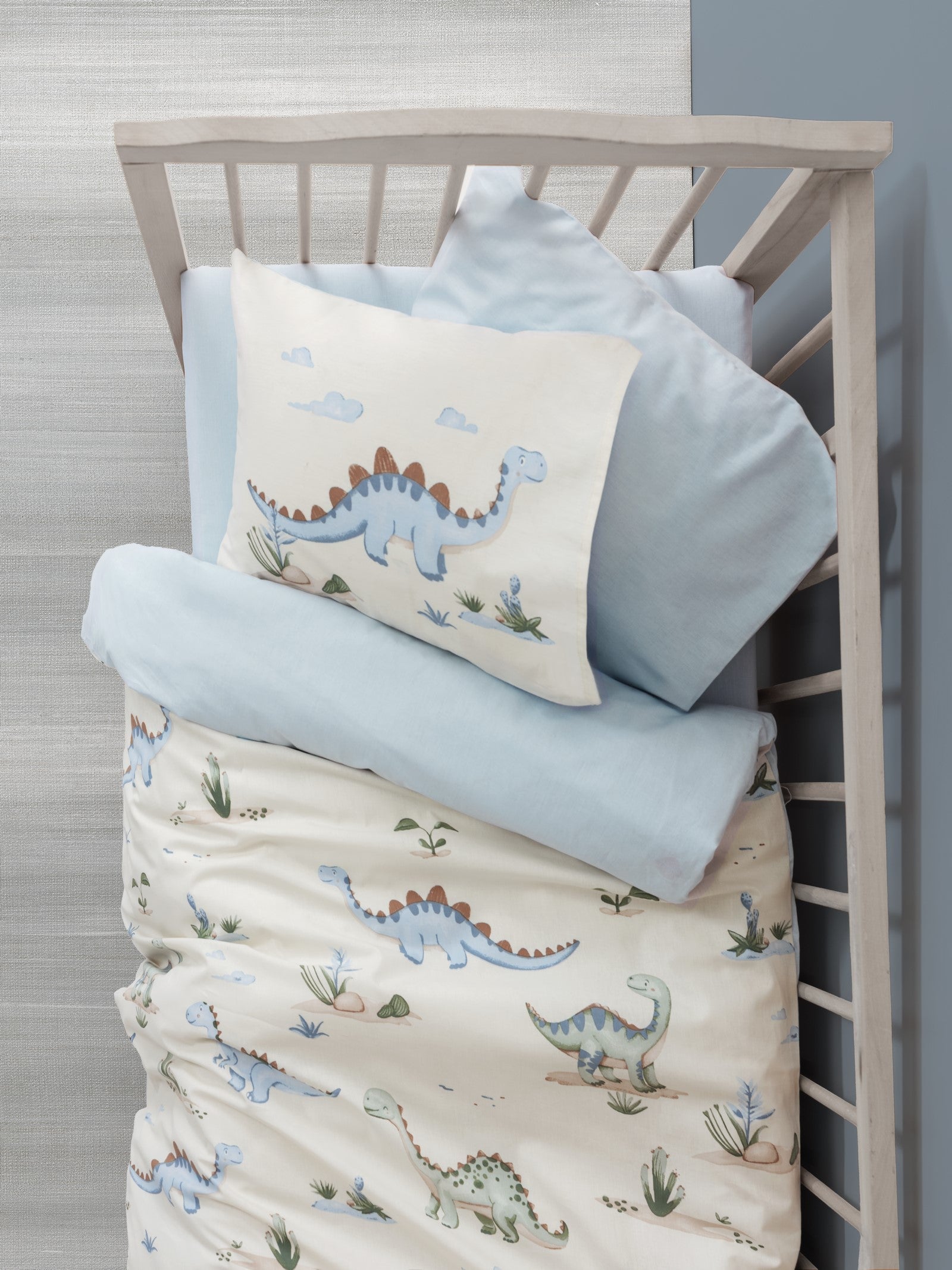 Cotton Box Bebek Nevresim Takımı Dinoro Mavi