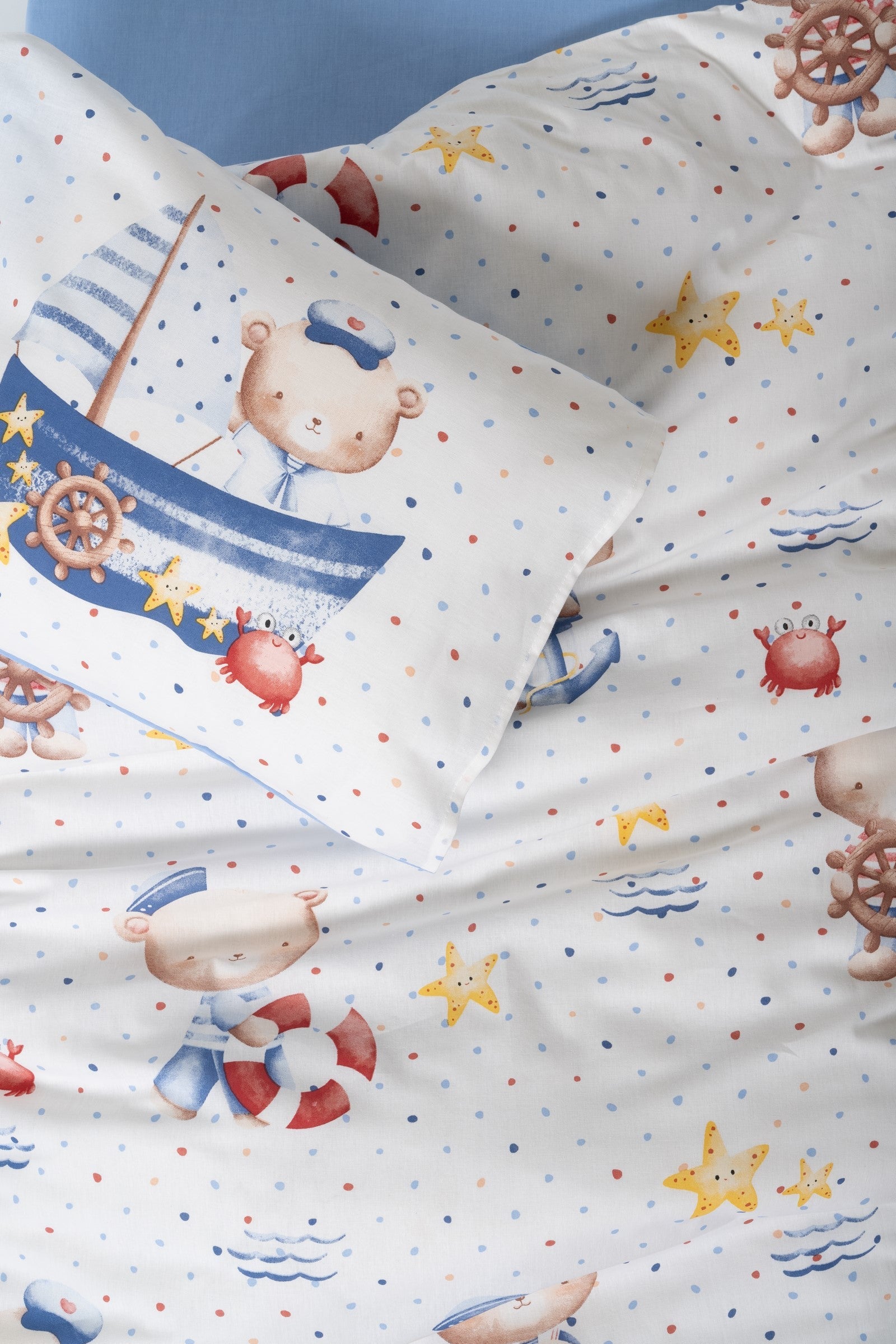 Cotton Box-Cotton Box Bebek Nevresim Takımı Seaman Mavi-Bebek Nevresim Takımı-2-Milagron.com