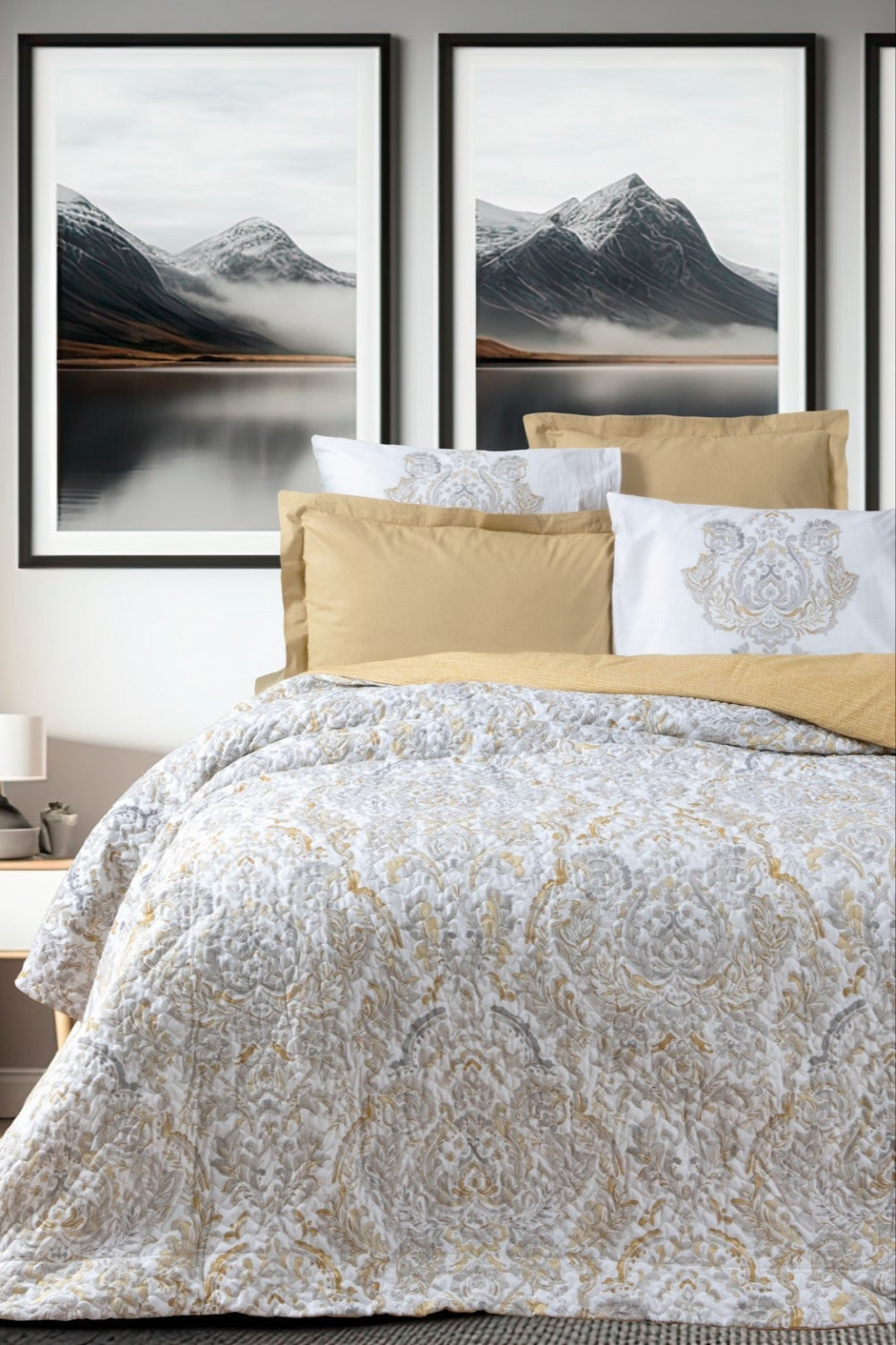 Cotton Box-Bohem Çift Kişilik Complete Set Najva Hardal-Nevresim Takımı-1-Milagron.com