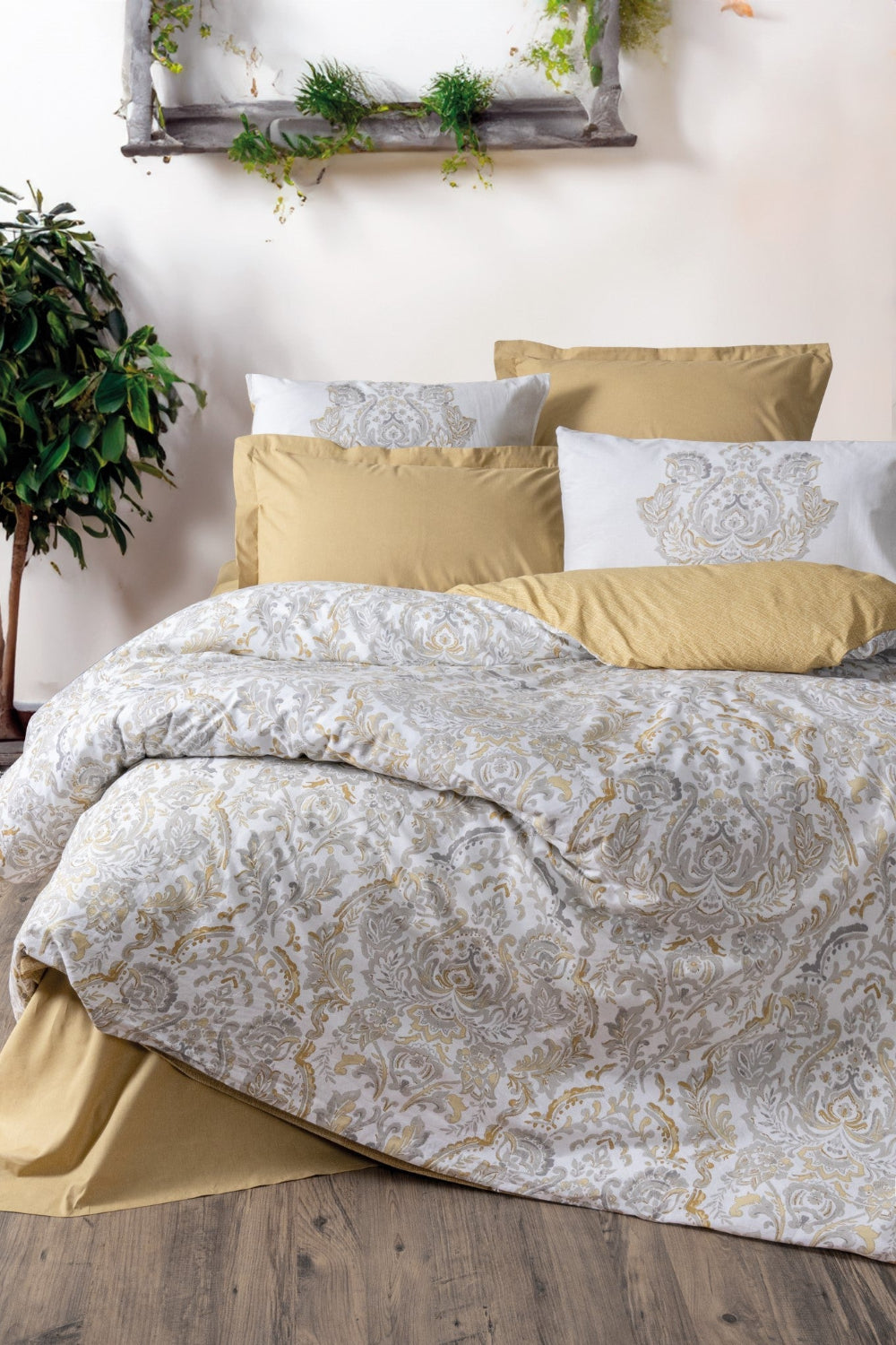 Cotton Box-Bohem Çift Kişilik Nevresim Takımı Najva Hardal-Nevresim Takımı-1-Milagron.com