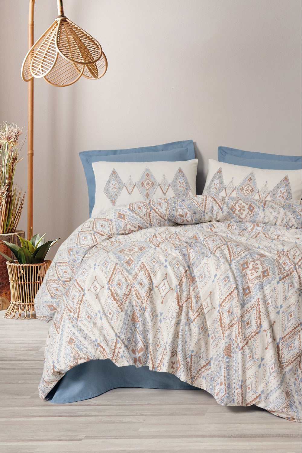 Cotton Box-Bohem Çift Kişilik Nevresim Takımı Zanora Indigo-Nevresim Takımı-1-Milagron.com