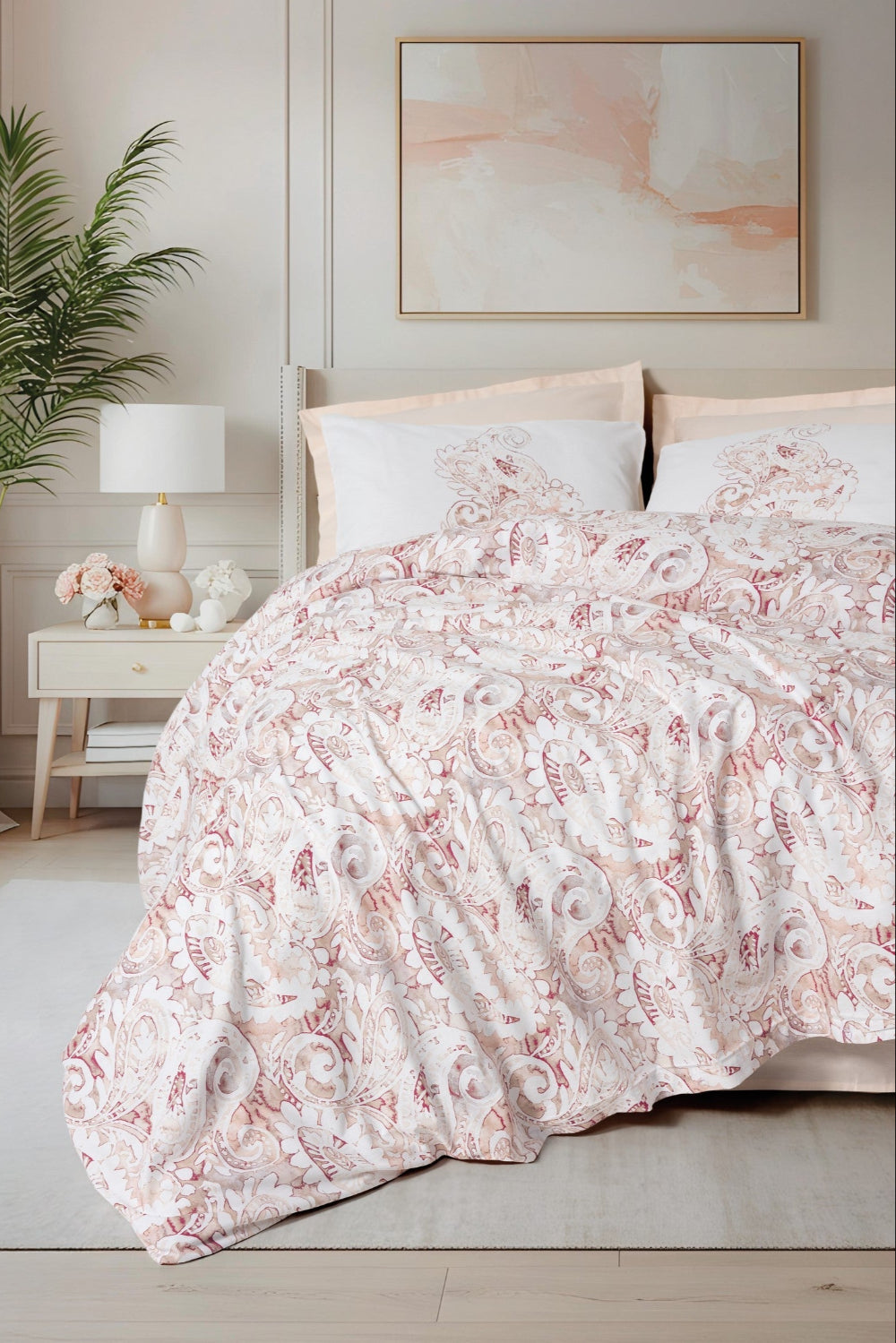 Cotton Box-Bohem Tek Kişilik Nevresim Takımı Serava Somon-Nevresim Takımı-1-Milagron.com