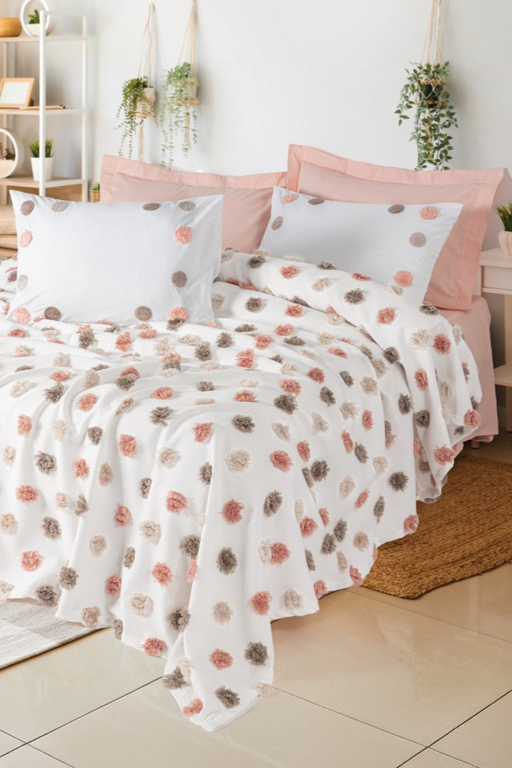 Cotton Box-Bonny Çift Kişilik Pike Takımı Alvin Somon-Pike Takımı-1-Milagron.com