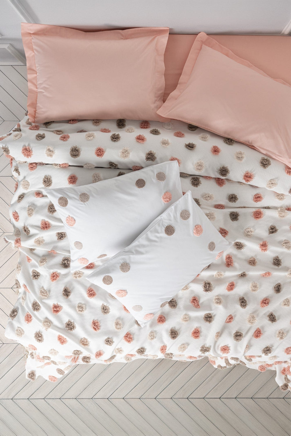 Cotton Box-Bonny Çift Kişilik Pike Takımı Alvin Somon-Pike Takımı-2-Milagron.com