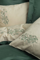 Cotton Box-Cotton Box Brode Saten çift Kişilik Nevresim Takımı Andy Yeşil-Çift Kişilik Nevresim Takımı-2-Milagron.com