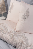 Cotton Box-Cotton Box Brode Saten çift Kişilik Nevresim Takımı Sheen Gri-Çift Kişilik Nevresim Takımı-2-Milagron.com