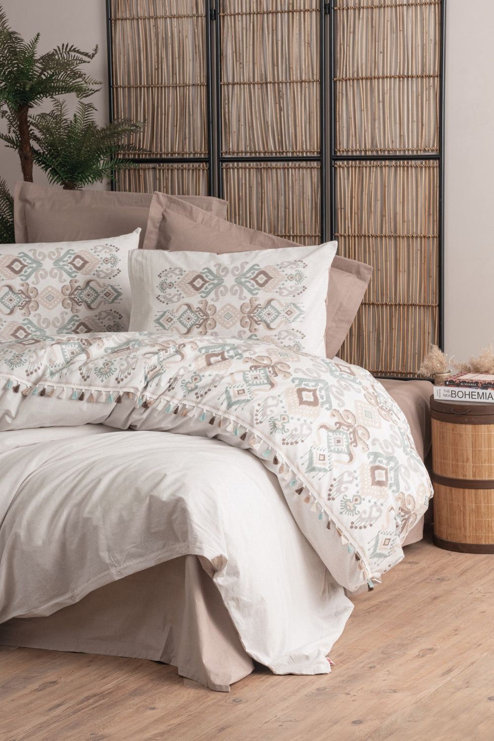 Cotton Box-Candy Tek Kişilik Nevresim Takımı Asilo Kahve-Nevresim Takımı-1-Milagron.com