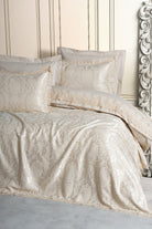 Cotton Box-Chi Chi Çift Kişilik Pikeli Nevresim Takımı Silva Cappuccino-Nevresim Takımı-1-Milagron.com