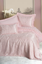 Cotton Box-Chi Chi Çift Kişilik Pikeli Nevresim Takımı Silva Pudra-Nevresim Takımı-1-Milagron.com