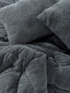Cotton Box-Çift Kişilik Peluş Yorgan Seti Gri 195x215 Cm-Yorgan-3-Milagron.com
