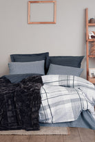 Cotton Box-Çift Kişilik Trim Battaniyeli Nevresim Takımı Smooth Siyah-Nevresim Takımı-1-Milagron.com