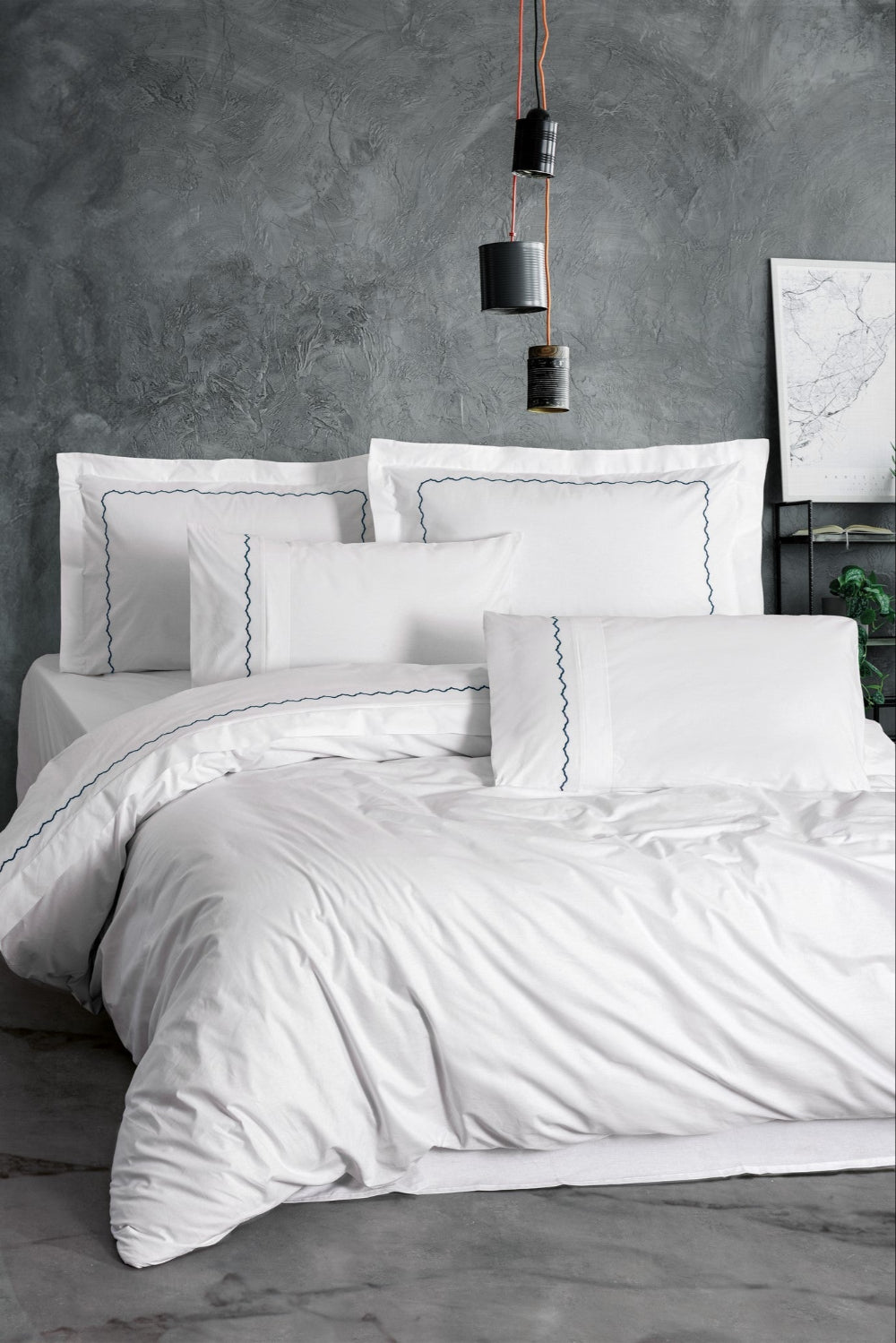 Cotton Box-Classic Çift Kişilik Nevresim Takımı Josina Beyaz-Nevresim Takımı-1-Milagron.com