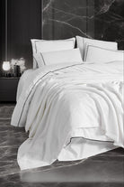 Cotton Box-Classic Çift Kişilik Pikeli Nevresim Takımı Mahur Beyaz-Nevresim Takımı-1-Milagron.com