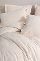 Cotton Box-Cotton Keten Çift Kişilik Nevresim Takımı Esmira Bej-Nevresim Takımı-2-Milagron.com