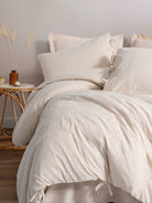 Cotton Box-Cotton Keten Çift Kişilik Nevresim Takımı Esmira Bej-Nevresim Takımı-3-Milagron.com