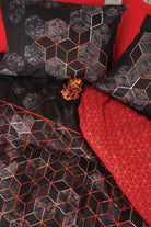 Cotton Box-Dark Çift Kişilik Nevresim Takımı Cubo Kiremit-Nevresim Takımı-2-Milagron.com