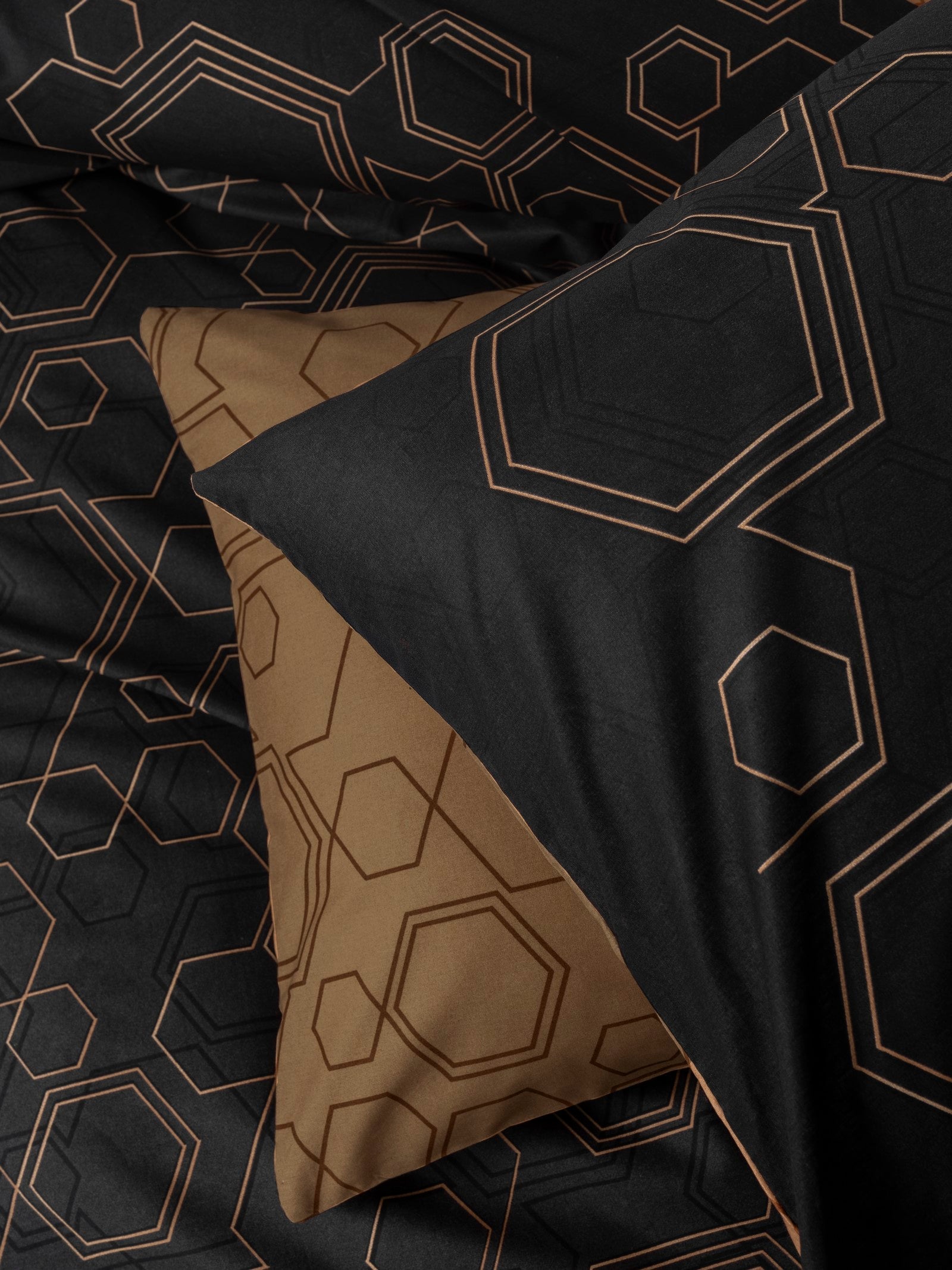 Cotton Box-Dark Çift Kişilik Nevresim Takımı Dawn Bakır-Nevresim Takımı-3-Milagron.com