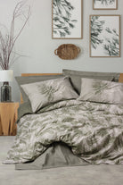 Cotton Box-Dual Çift Kişilik Nevresim Takımı Frond Haki-Nevresim Takımı-1-Milagron.com